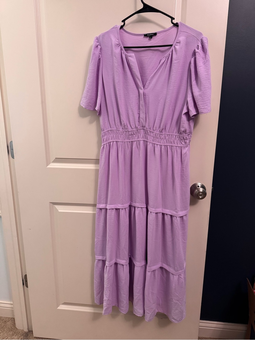 Boutique RolyPoly Tiered Lavender Maxi Dress